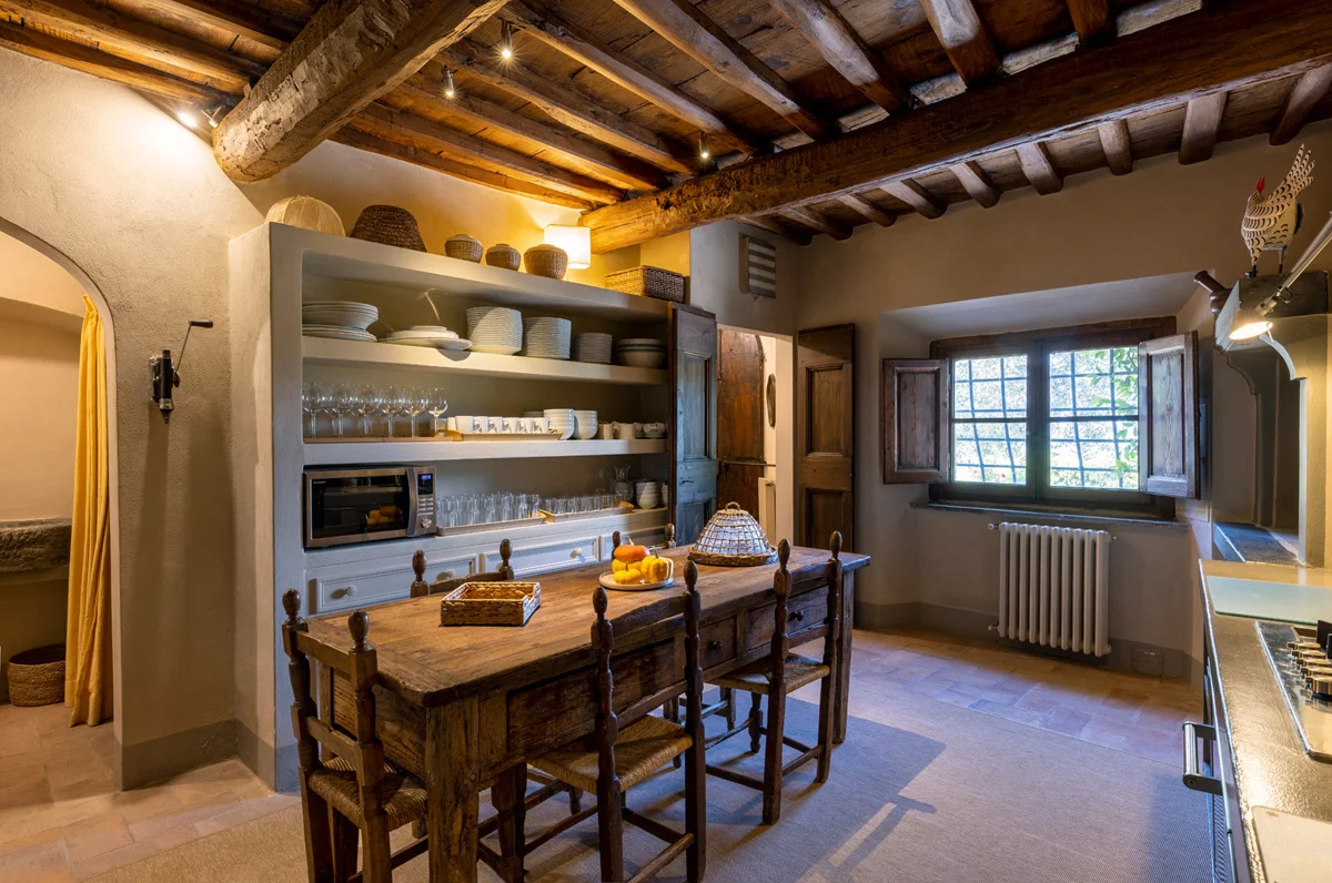 fotografia interni villa chianti cucina